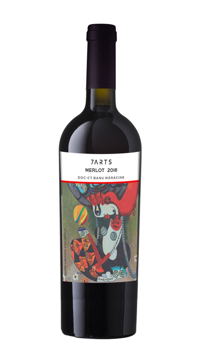 crama romaneasca, 7arts, merlot, vin rosu, vin cadou, vin online, cadou online